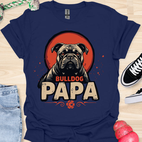 Bulldog Papa - V7 - Gothic Graphic Dark T-Shirt